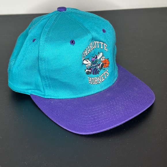 Vintage NBA Logo 7 Charlotte Hornets PRE-NEW ORLEANS Snapback Hat Cap - Picture 2 of 8